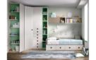 dormitorio juvenil blanco verde
